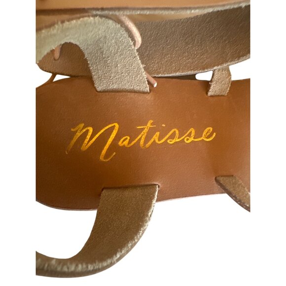 Matisse Womens Lay Up Leather Gladiator Sandals 9M Tan Lace-Up Boho Festival - Picture 4 of 6